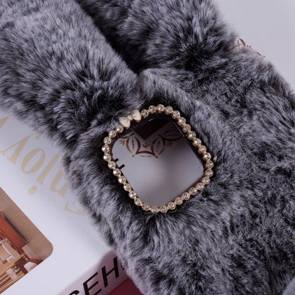 Rabbit Shape Fluffy Fur Coated TPU Protection Case for iPhone 12 Pro/12