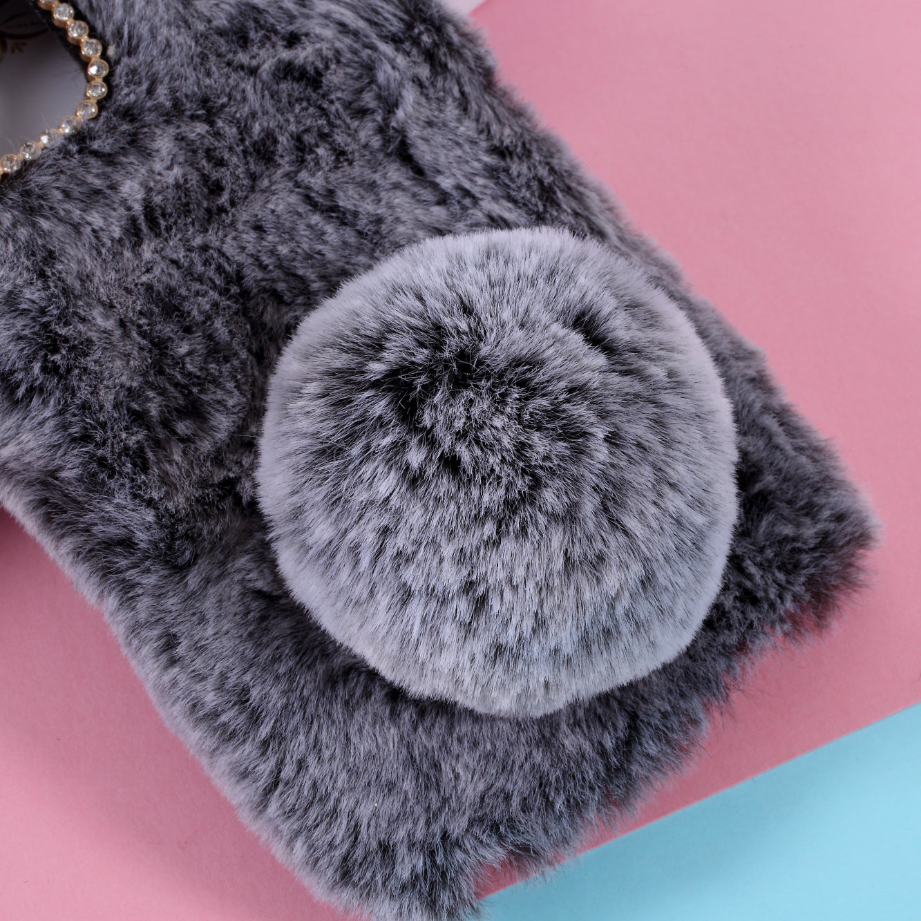 Rabbit Shape Fluffy Fur Coated TPU Protection Case for iPhone 12 Pro/12