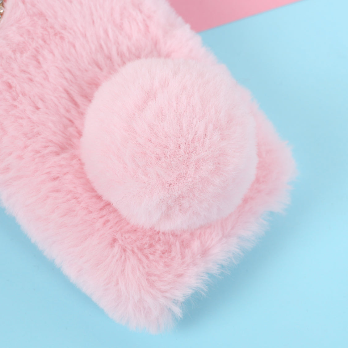 Rabbit Shape Fluffy Fur Coated TPU Protection Case for iPhone 12 Pro/12