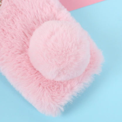 Rabbit Shape Fluffy Fur Coated TPU Protection Case for iPhone 12 Pro/12