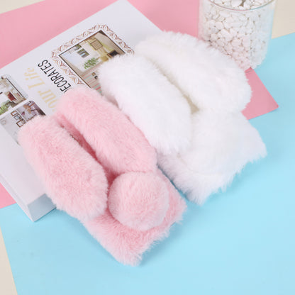Rabbit Shape Fluffy Fur Coated TPU Protection Case for iPhone 12 Pro/12