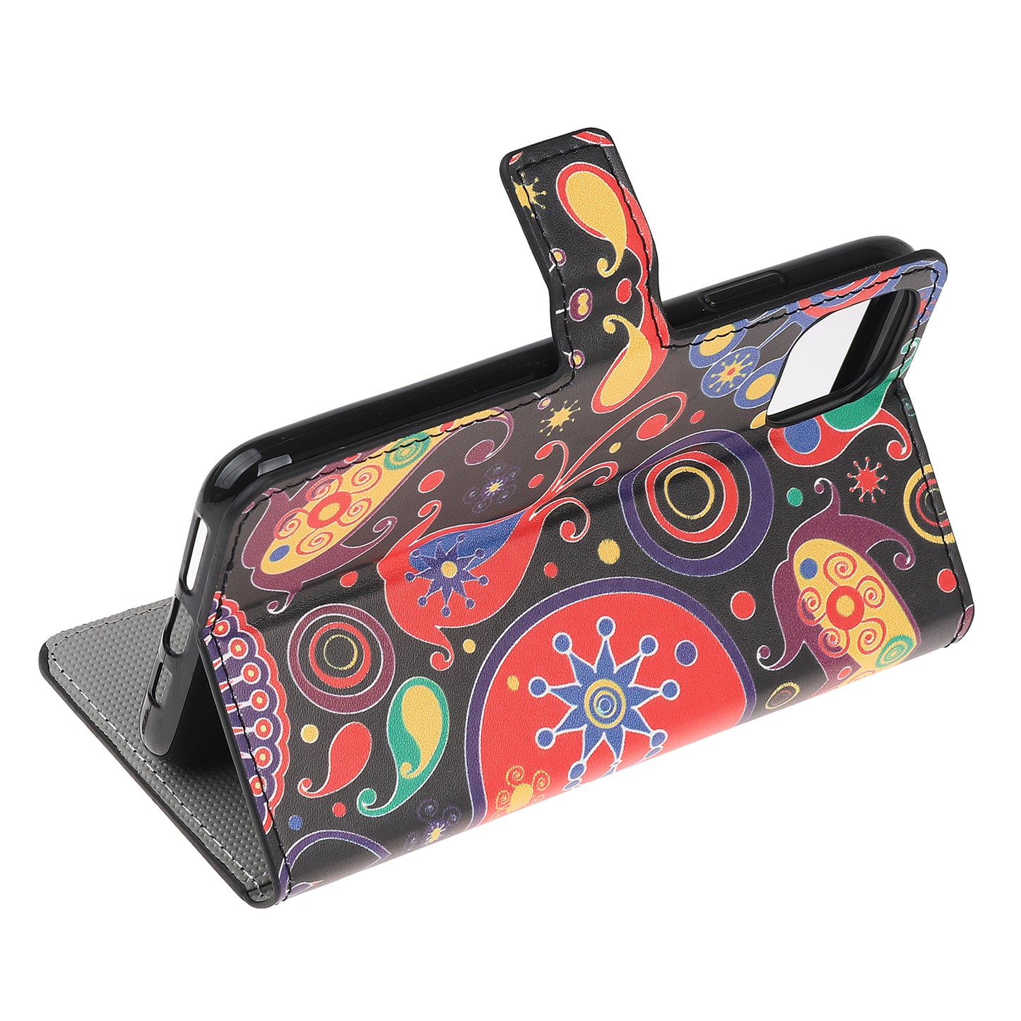Pattern Printing PU Leather Wallet Stand Phone Shell for iPhone 12