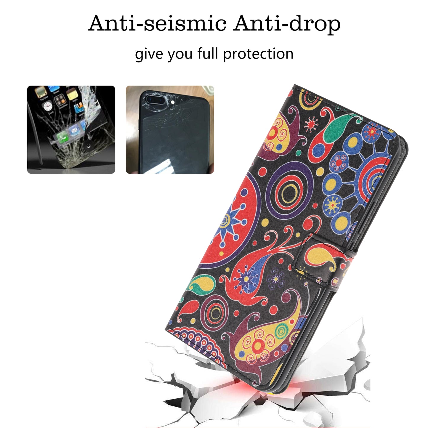 Pattern Printing PU Leather Wallet Stand Phone Shell for iPhone 12