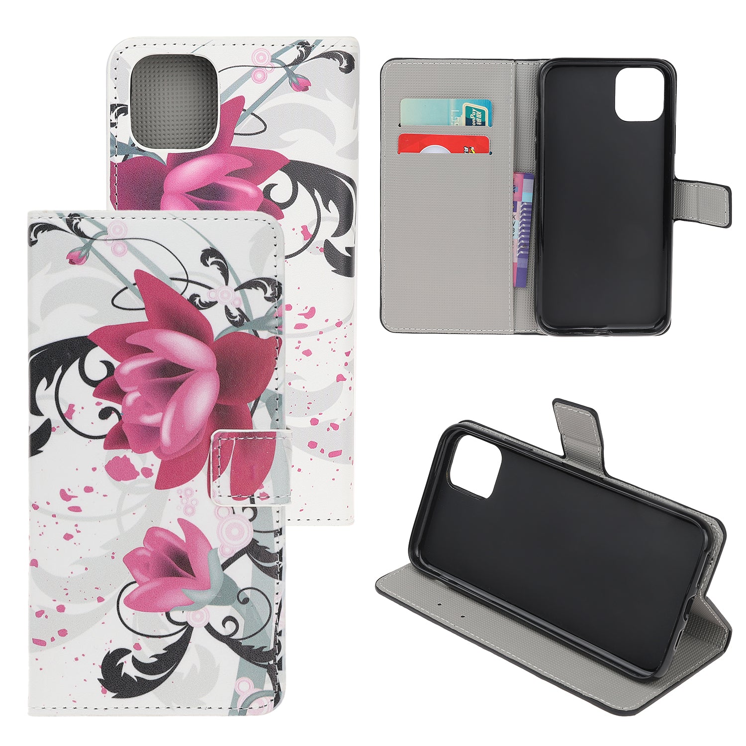 Pattern Printing PU Leather Wallet Stand Phone Shell for iPhone 12