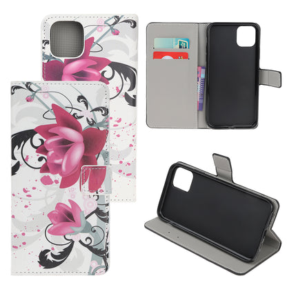 Pattern Printing PU Leather Wallet Stand Phone Shell for iPhone 12