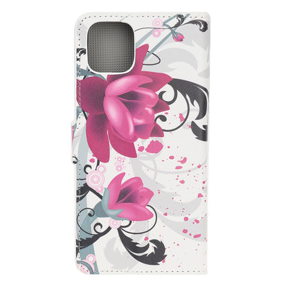 Pattern Printing PU Leather Wallet Stand Phone Shell for iPhone 12