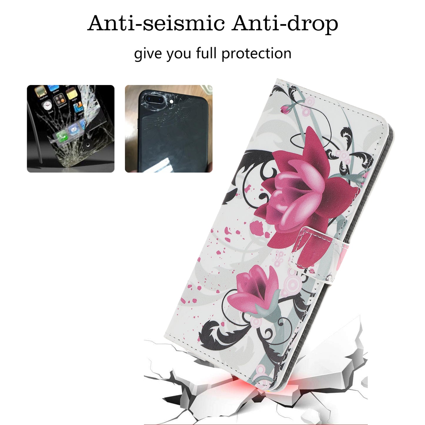 Pattern Printing PU Leather Wallet Stand Phone Shell for iPhone 12