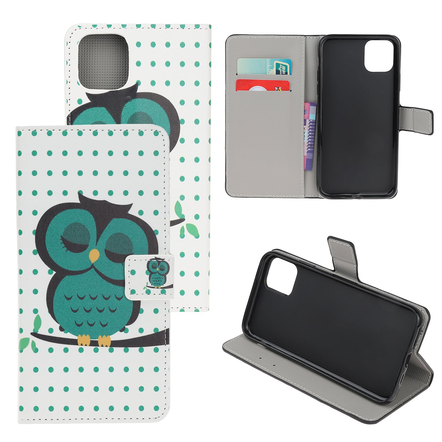 Pattern Printing PU Leather Wallet Stand Phone Shell for iPhone 12