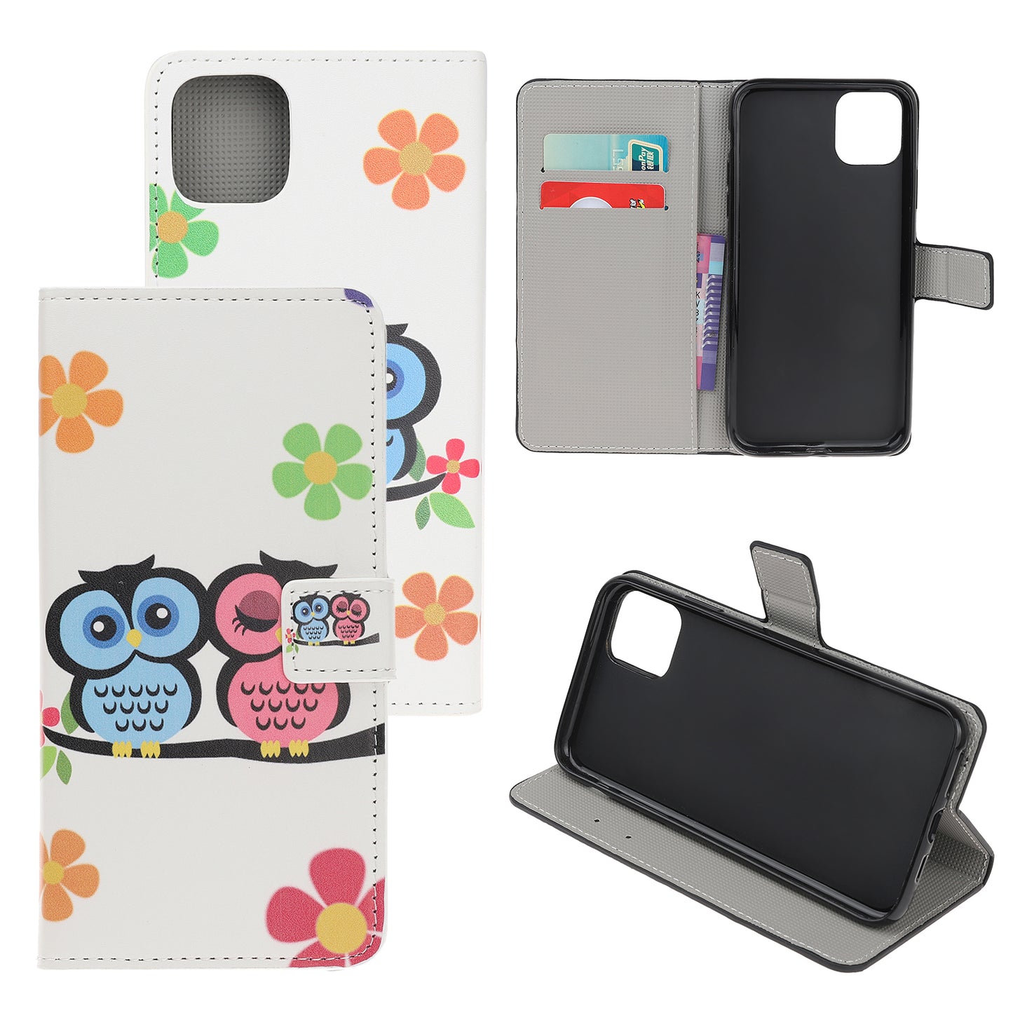 Pattern Printing PU Leather Wallet Stand Phone Shell for iPhone 12