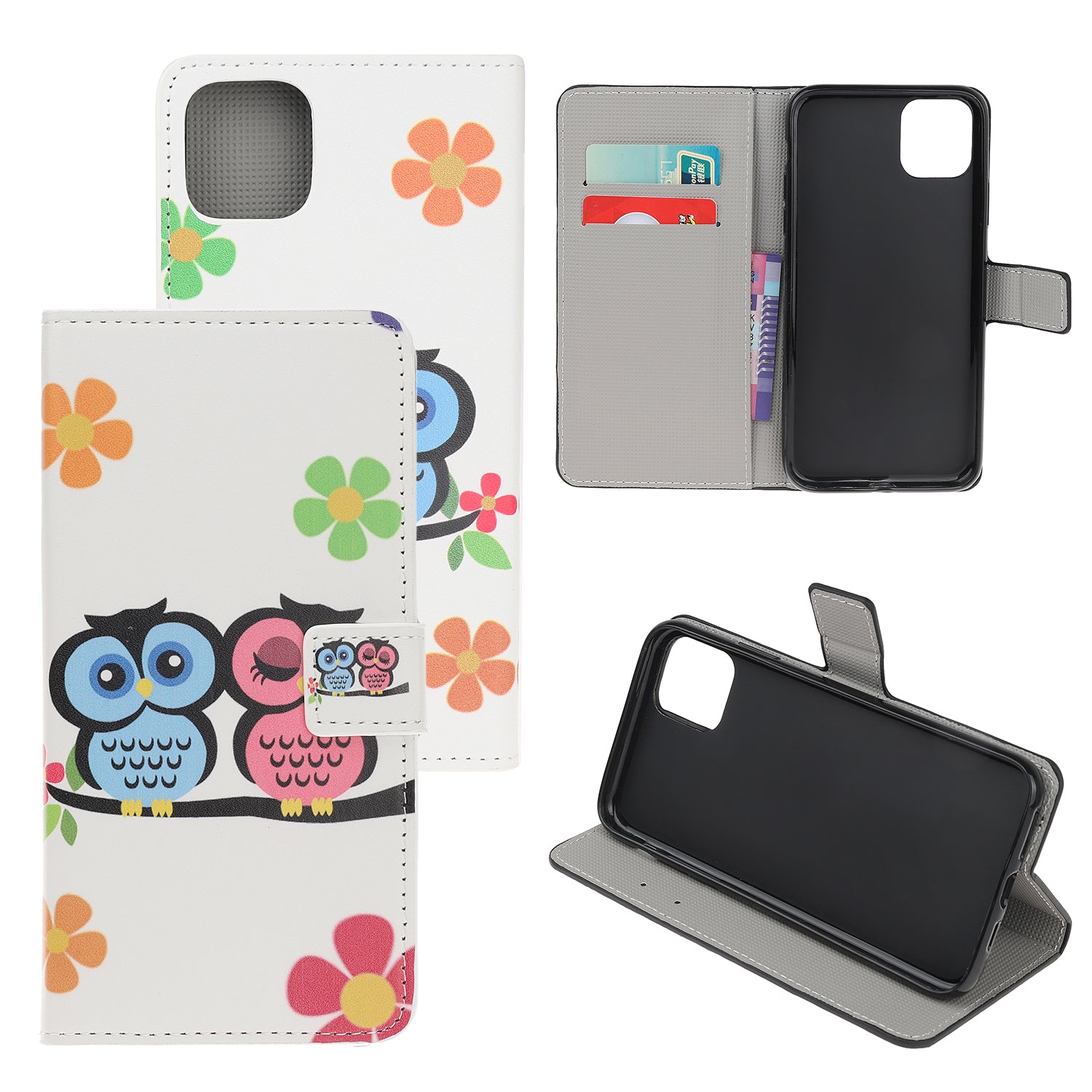 Pattern Printing PU Leather Wallet Stand Phone Shell for iPhone 12
