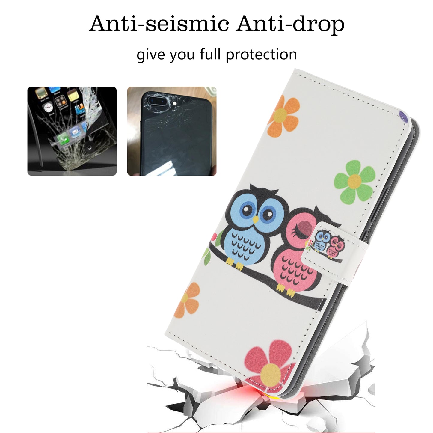 Pattern Printing PU Leather Wallet Stand Phone Shell for iPhone 12