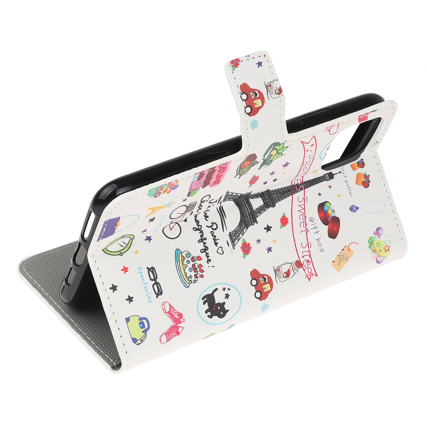 Pattern Printing PU Leather Wallet Stand Phone Shell for iPhone 12