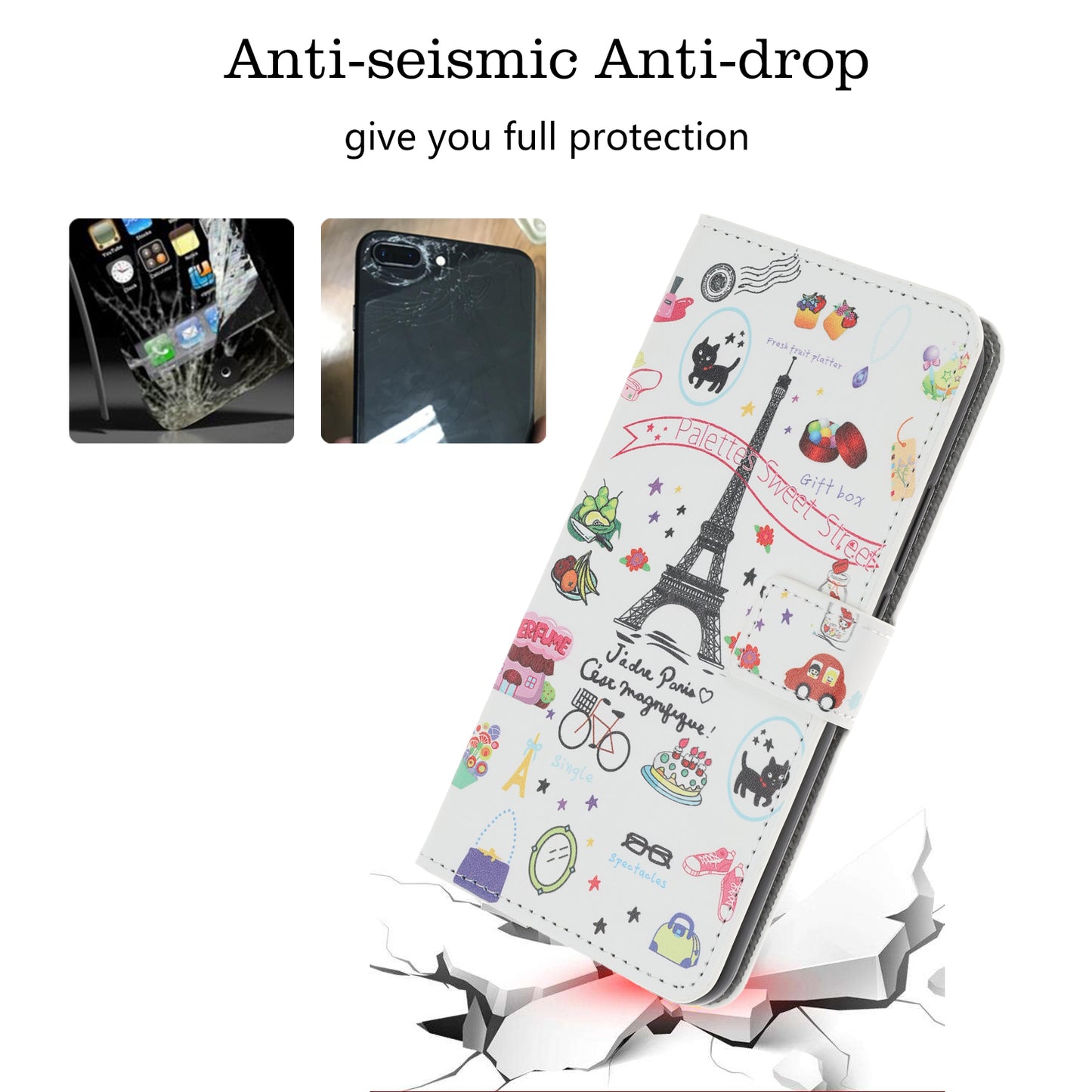 Pattern Printing PU Leather Wallet Stand Phone Shell for iPhone 12