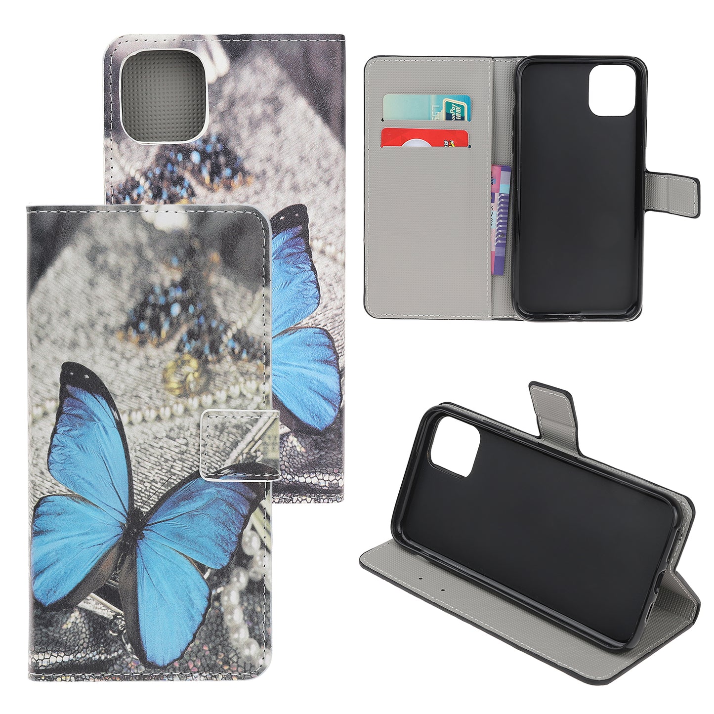 Pattern Printing PU Leather Wallet Stand Phone Shell for iPhone 12