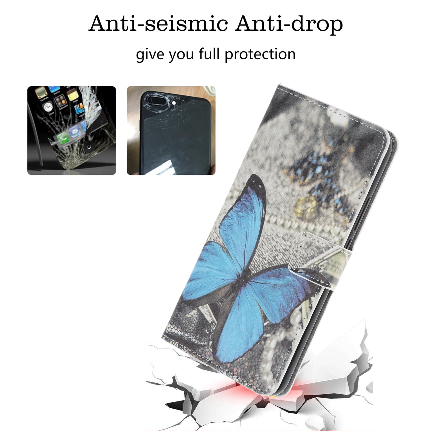 Pattern Printing PU Leather Wallet Stand Phone Shell for iPhone 12