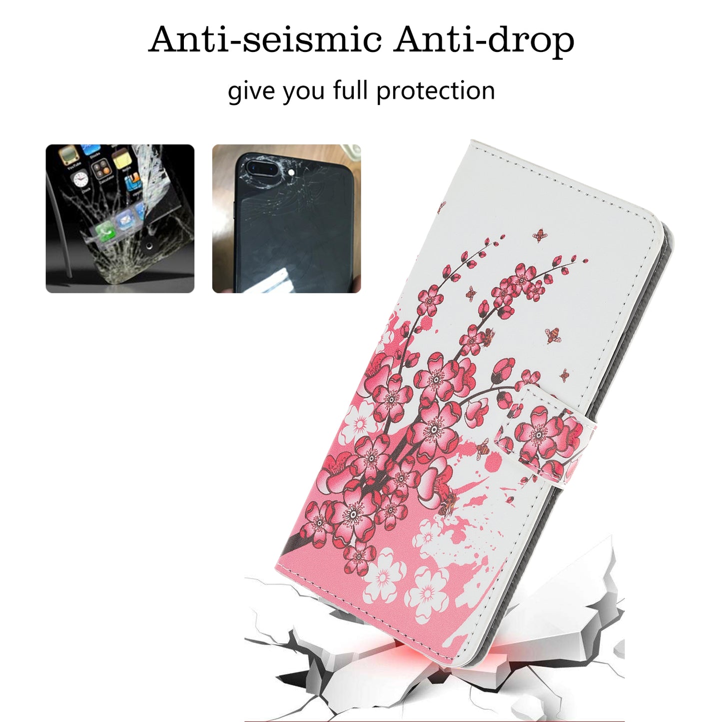 Pattern Printing PU Leather Wallet Stand Phone Shell for iPhone 12