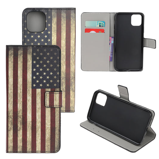Pattern Printing Leather Wallet Case for iPhone 12 mini