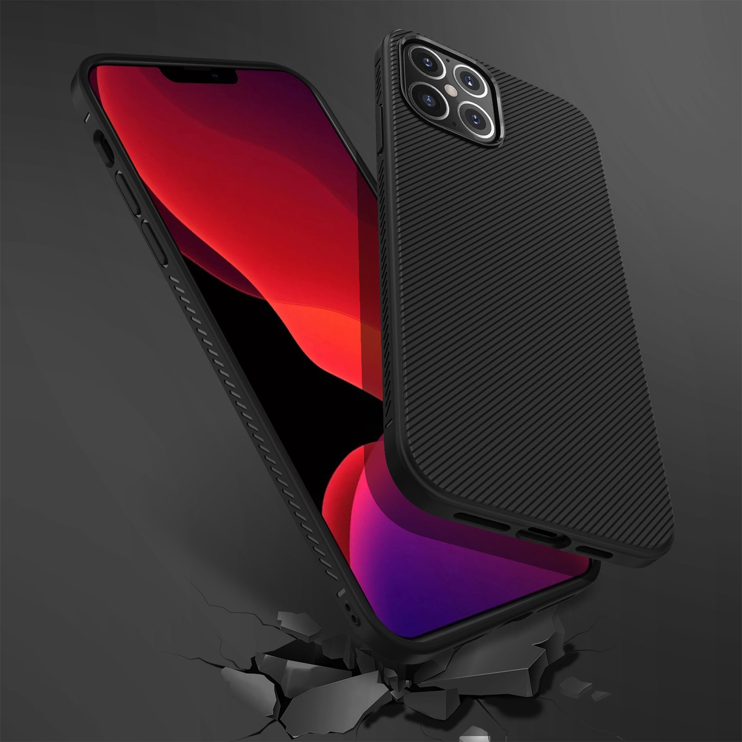 Jazz Series Twill Texture TPU Back Cover Phone Case for Apple iPhone 12 mini