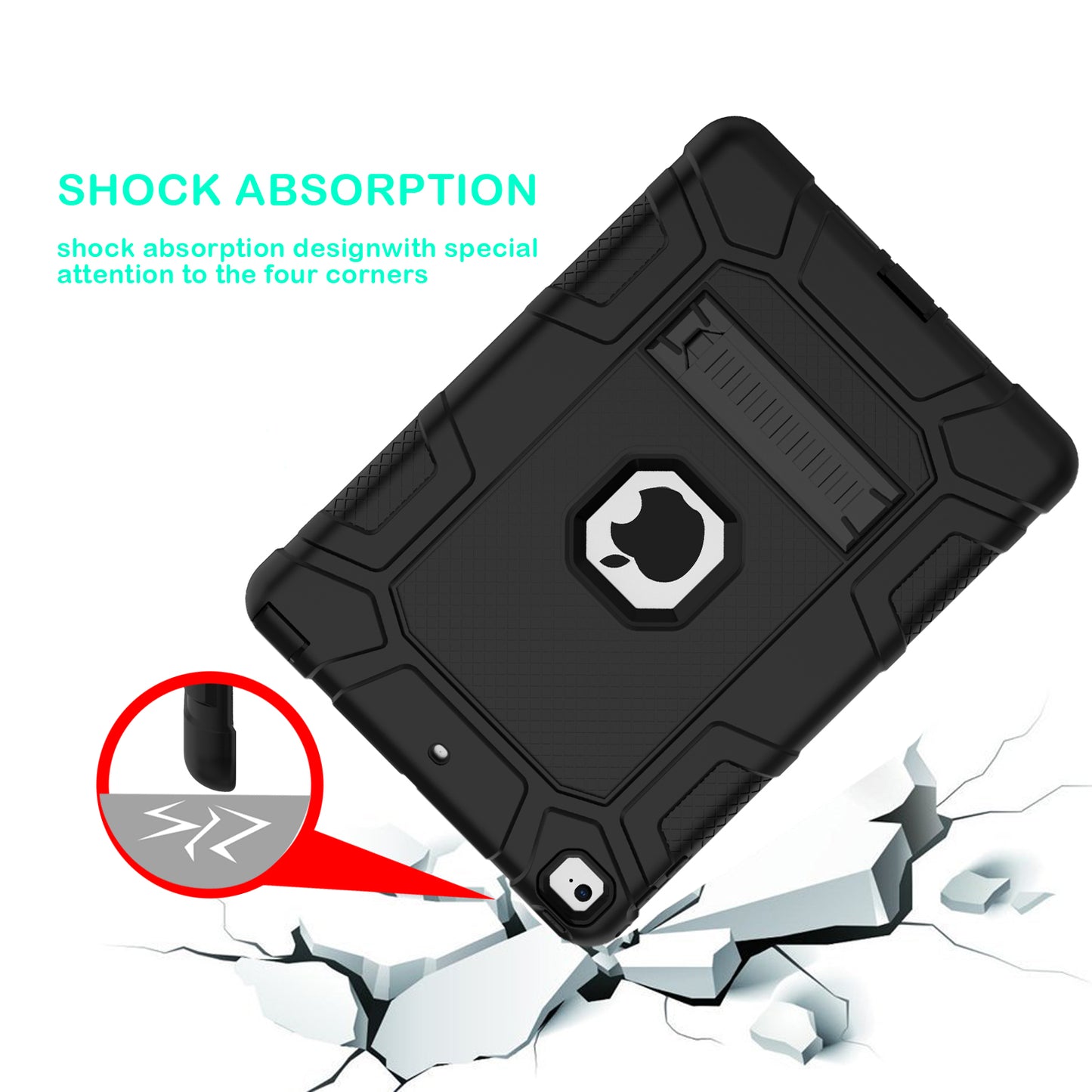 Shockproof Anti-dust Detachable 2-in-1 Protective TPU + PC Kickstand Tablet Cover for for iPad 9.7-inch (2017) (2018)