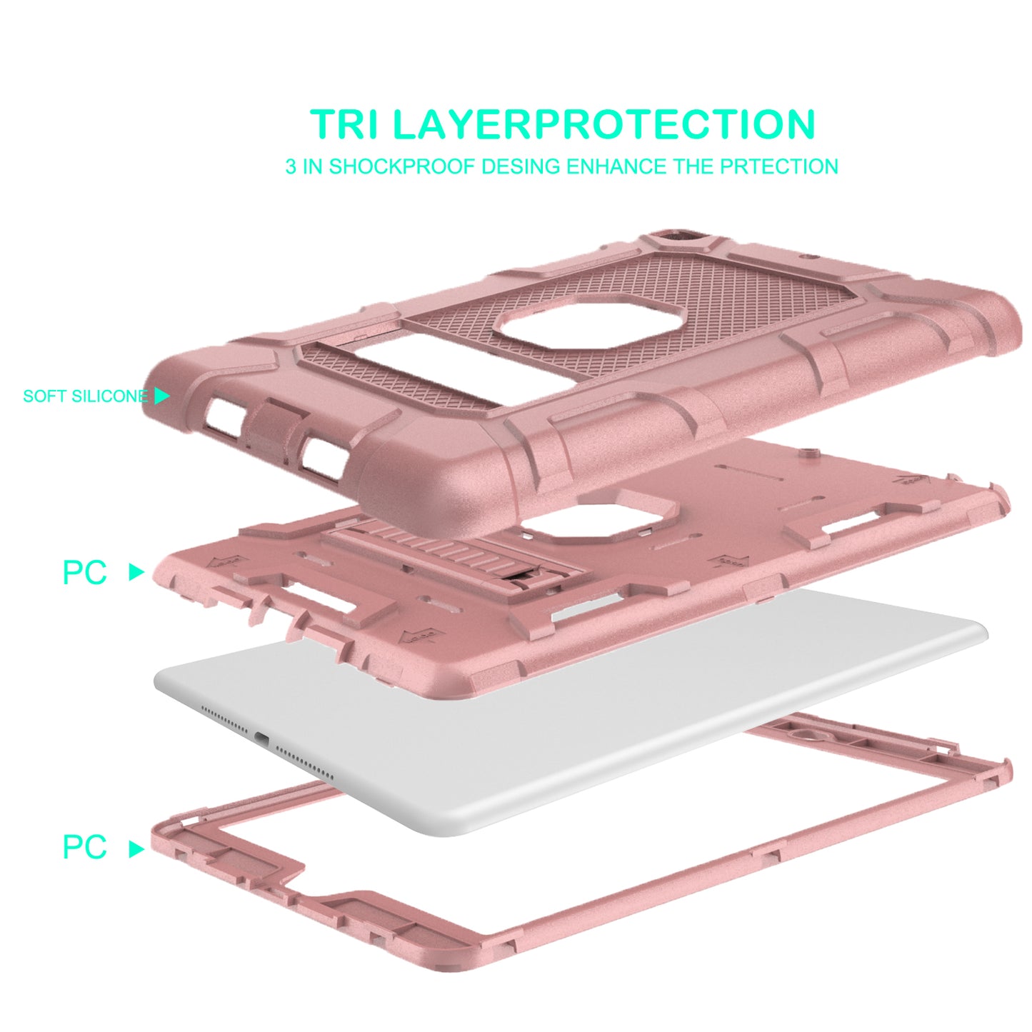 Shockproof Anti-dust Detachable 2-in-1 Protective TPU + PC Kickstand Tablet Cover for for iPad 9.7-inch (2017) (2018)