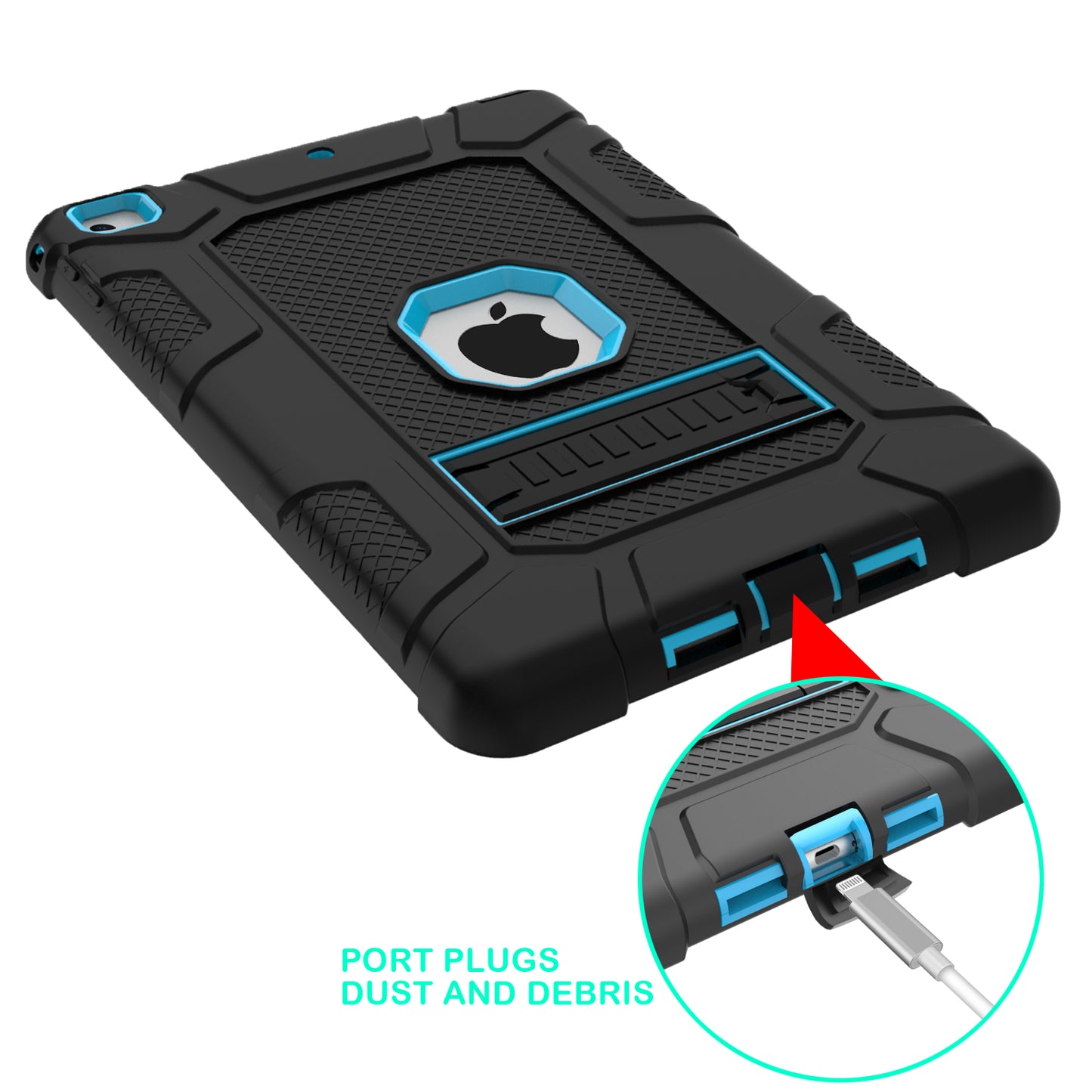 Shockproof Anti-dust Detachable 2-in-1 Protective TPU + PC Kickstand Tablet Cover for for iPad 9.7-inch (2017) (2018)