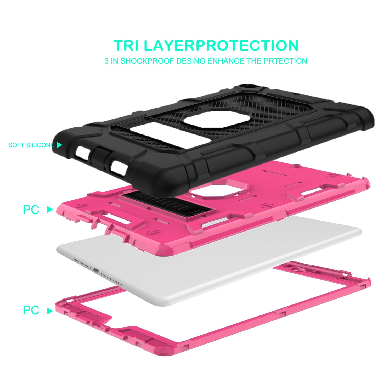 Shockproof Anti-dust Detachable 2-in-1 Protective TPU + PC Kickstand Tablet Cover for for iPad 9.7-inch (2017) (2018)