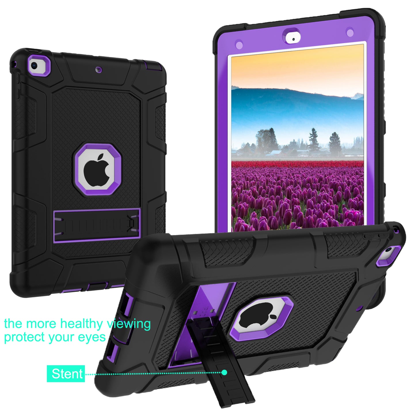 Shockproof Anti-dust Detachable 2-in-1 Protective TPU + PC Kickstand Tablet Cover for for iPad 9.7-inch (2017) (2018)