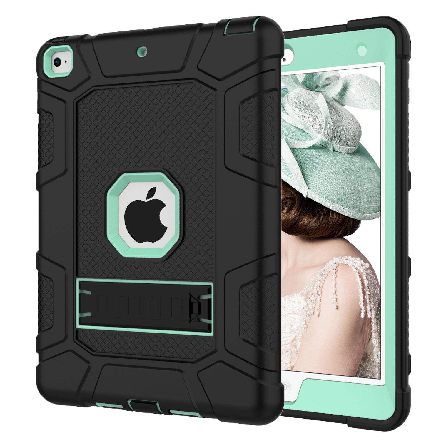 Shockproof Anti-dust Detachable 2-in-1 Protective TPU + PC Kickstand Tablet Cover for for iPad 9.7-inch (2017) (2018)