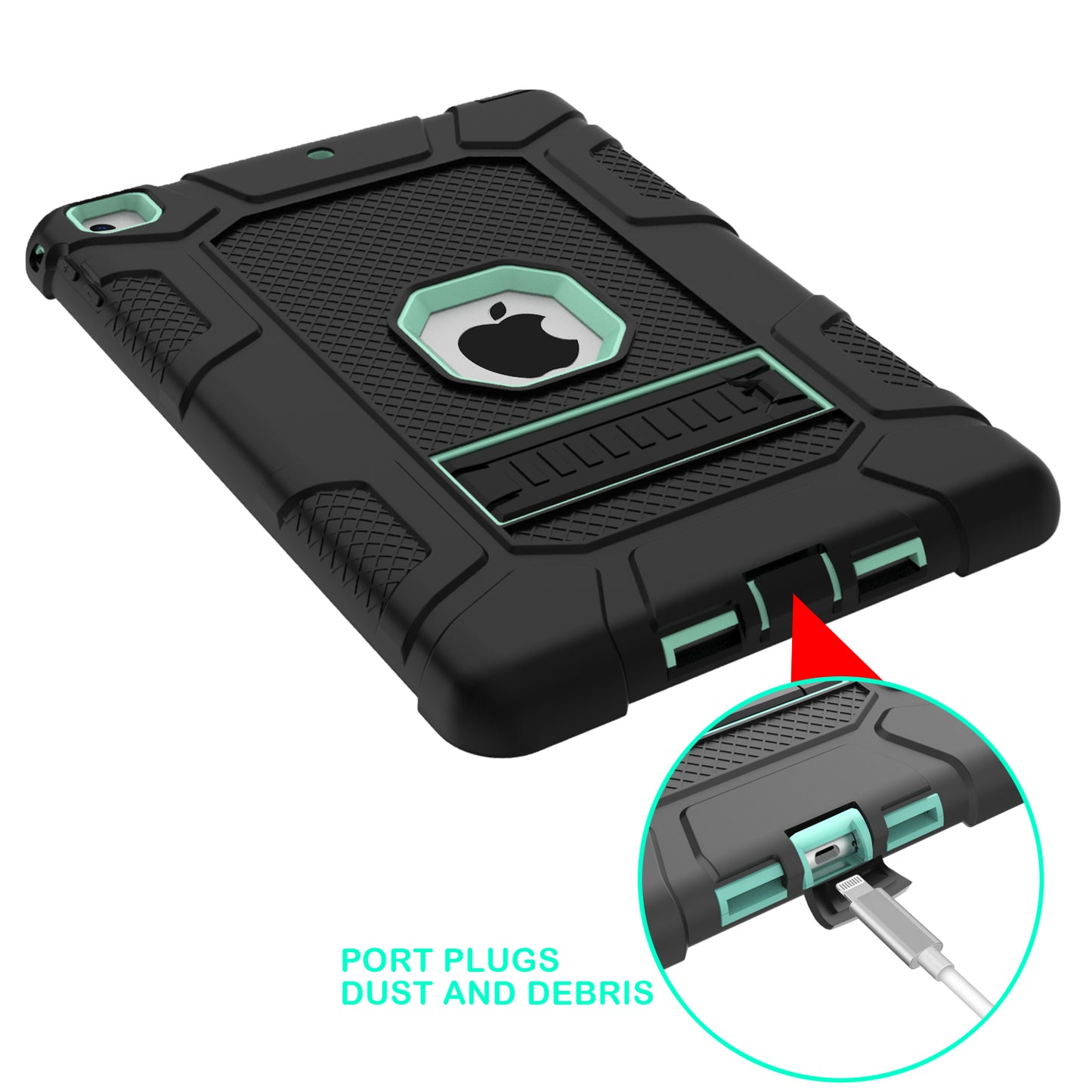 Shockproof Anti-dust Detachable 2-in-1 Protective TPU + PC Kickstand Tablet Cover for for iPad 9.7-inch (2017) (2018)