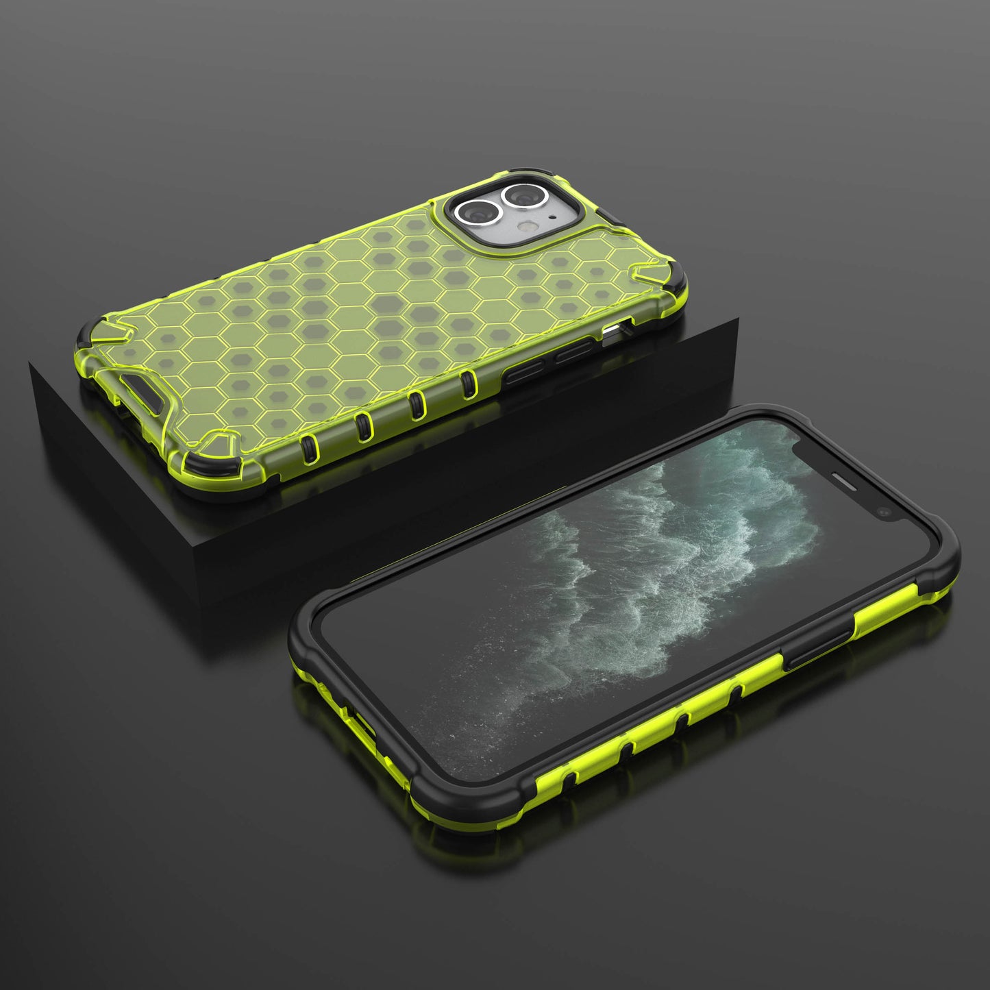 Honeycomb Pattern Shock-proof TPU + PC Hybrid Case Shell for iPhone 12 mini 5.4 inch