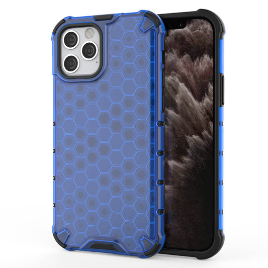 Honeycomb Pattern Shock-proof TPU + PC Hybrid Case for iPhone 12 Pro/12