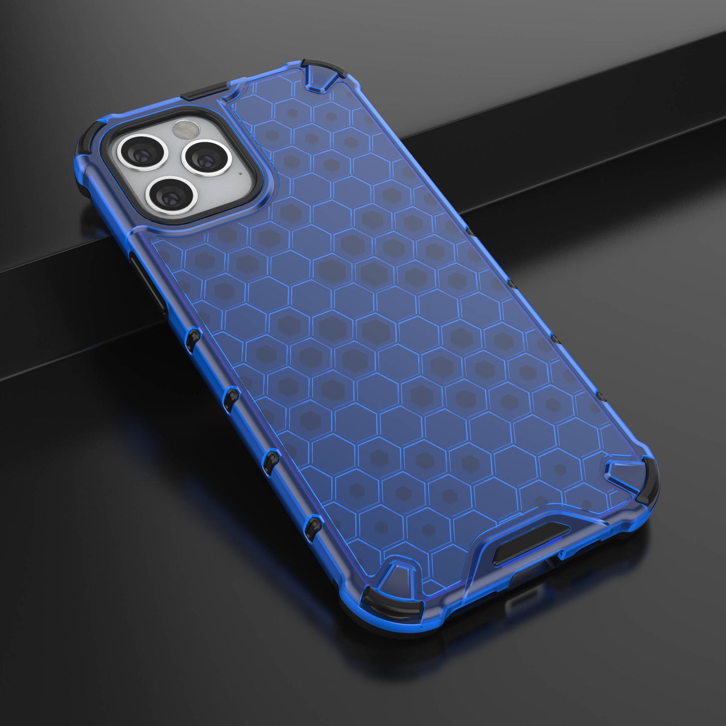Honeycomb Pattern Shock-proof TPU + PC Hybrid Case for iPhone 12 Pro/12