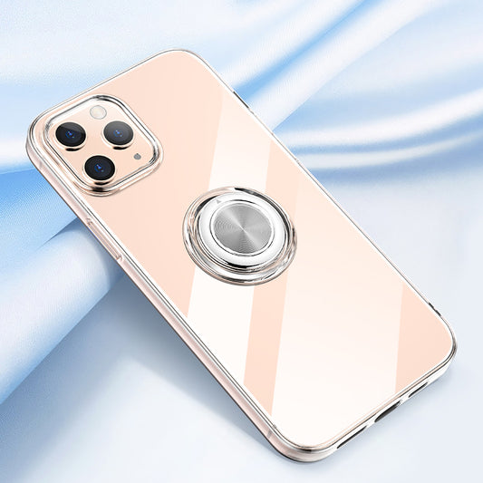 Rotating Finger Ring Kickstand TPU Phone Cover with Metal Sheet for iPhone 12 mini