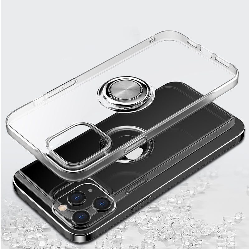 Rotating Finger Ring Kickstand TPU Phone Cover with Metal Sheet for iPhone 12 mini