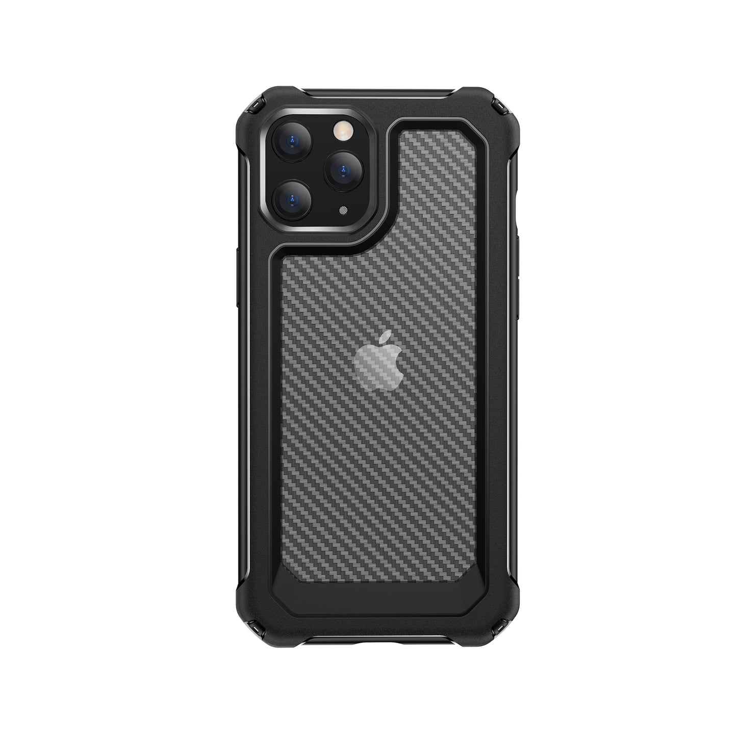 Carbon Fiber Texture PC + TPU Hybrid Case Protective Cover for iPhone 12/Pro 6.1 inch