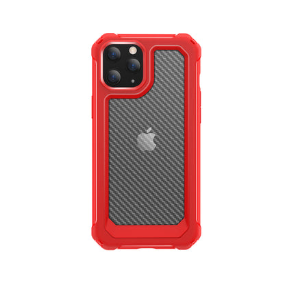 Carbon Fiber Texture PC + TPU Hybrid Phone Protective Case for iPhone 12 mini