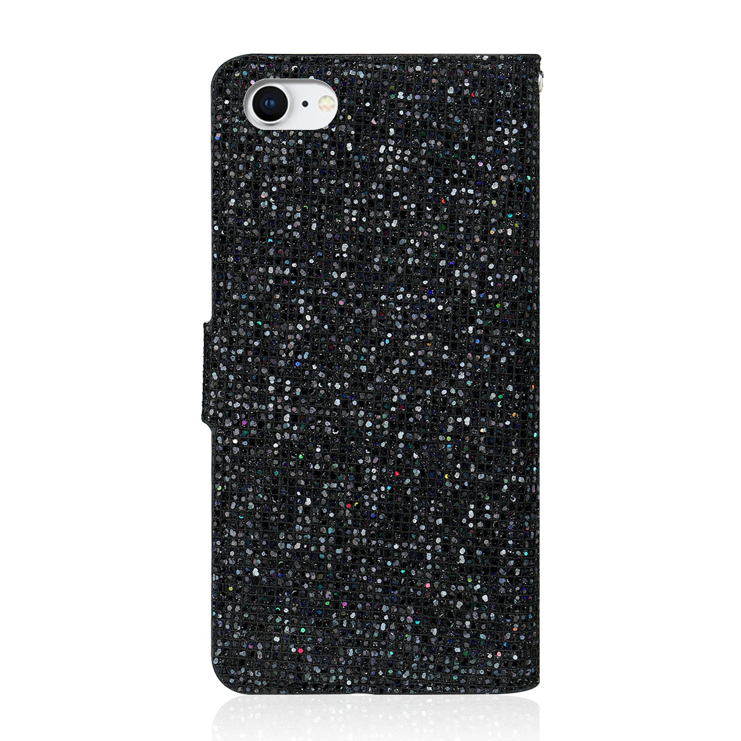 Glittery Powder Splicing Wallet Stand Leather Case for iPhone SE (2020)/SE (2022)/8/7 4.7 inch