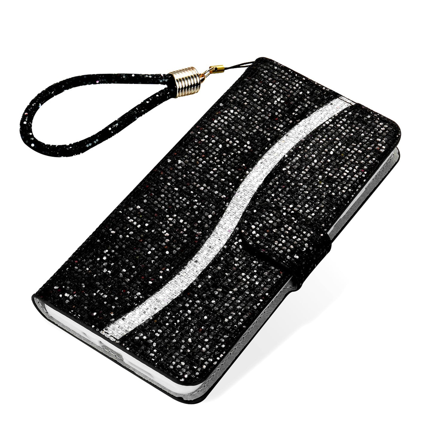 Glittery Powder Splicing Wallet Stand Leather Case for iPhone SE (2020)/SE (2022)/8/7 4.7 inch