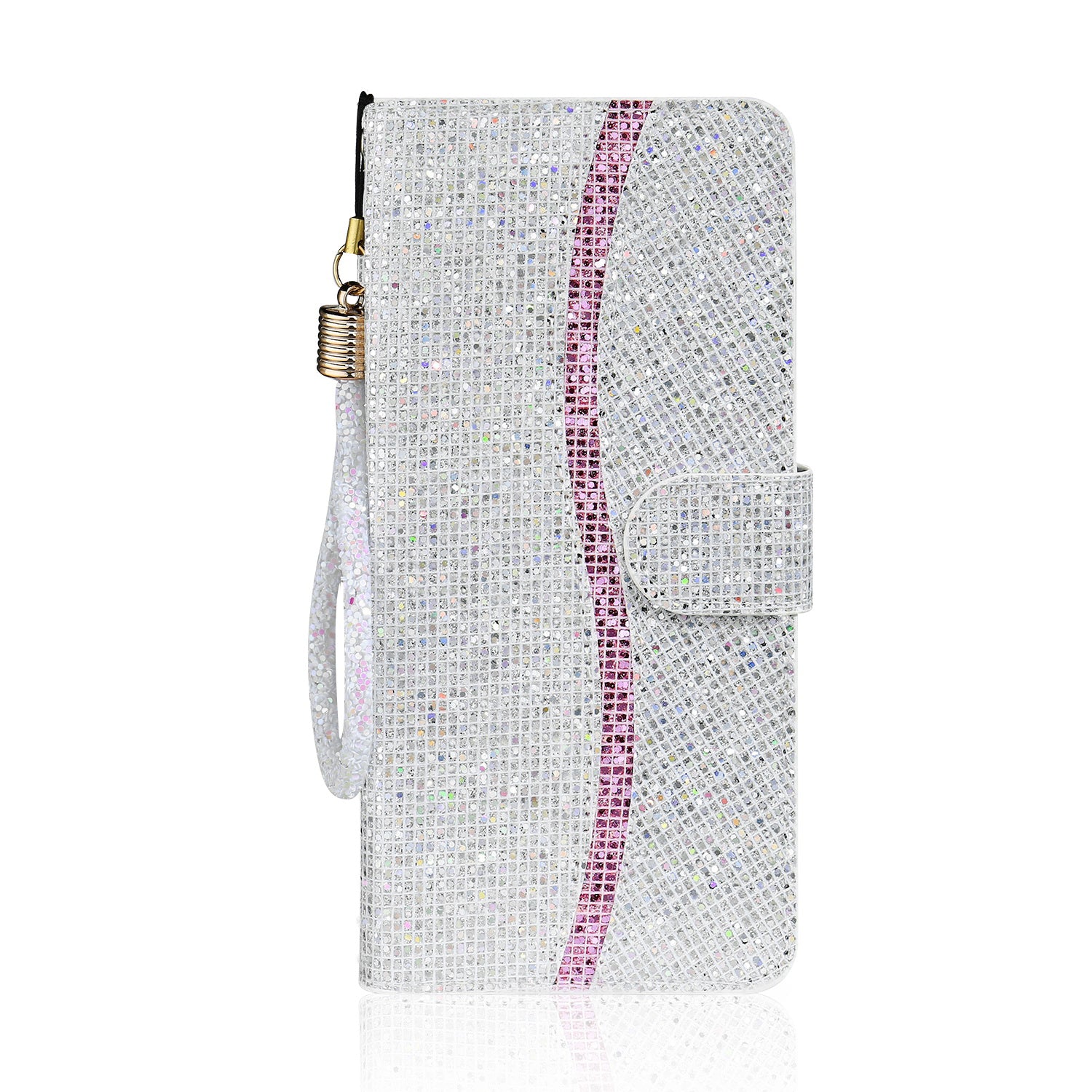 Glittery Powder Splicing Wallet Stand Leather Case for iPhone SE (2020)/SE (2022)/8/7 4.7 inch