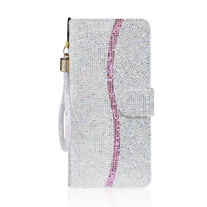 Glittery Powder Splicing Wallet Stand Leather Case for iPhone SE (2020)/SE (2022)/8/7 4.7 inch