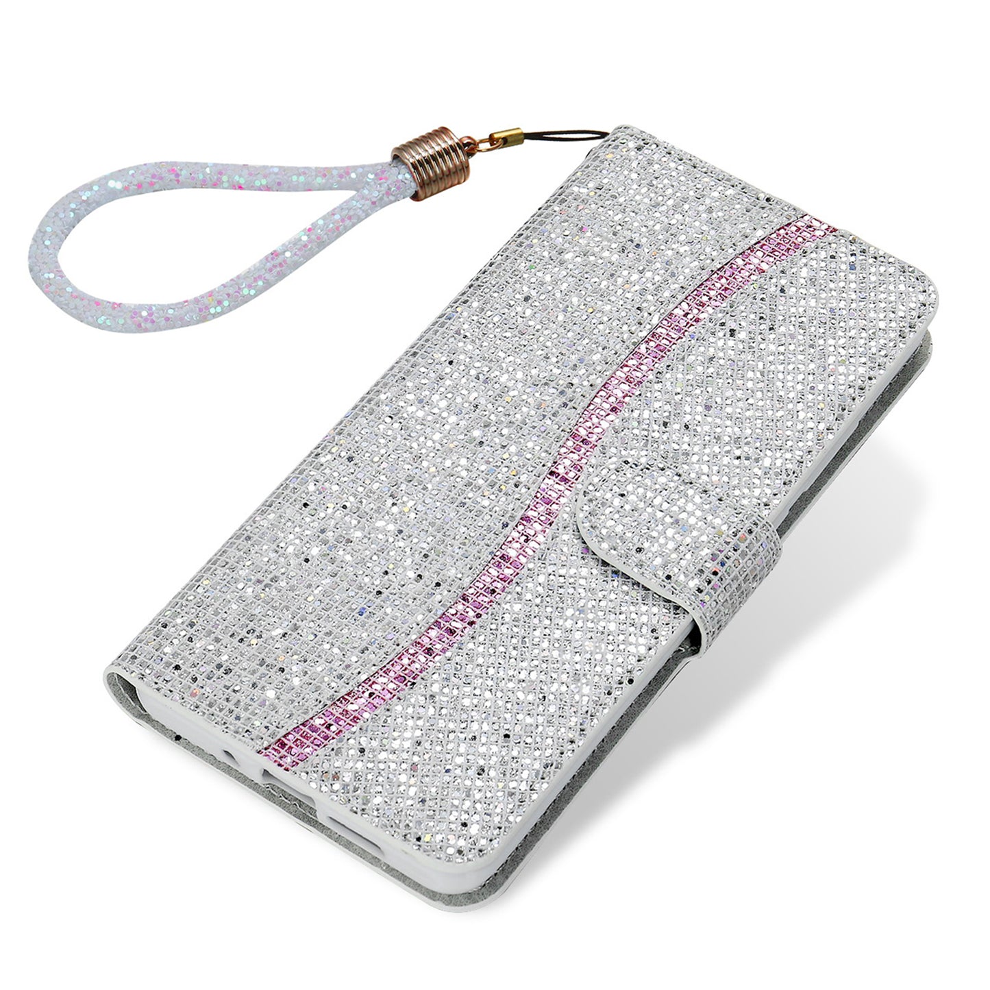 Glittery Powder Splicing Wallet Stand Leather Case for iPhone SE (2020)/SE (2022)/8/7 4.7 inch