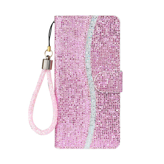 Glittery Powder Splicing Wallet Stand Leather Case for iPhone SE (2020)/SE (2022)/8/7 4.7 inch