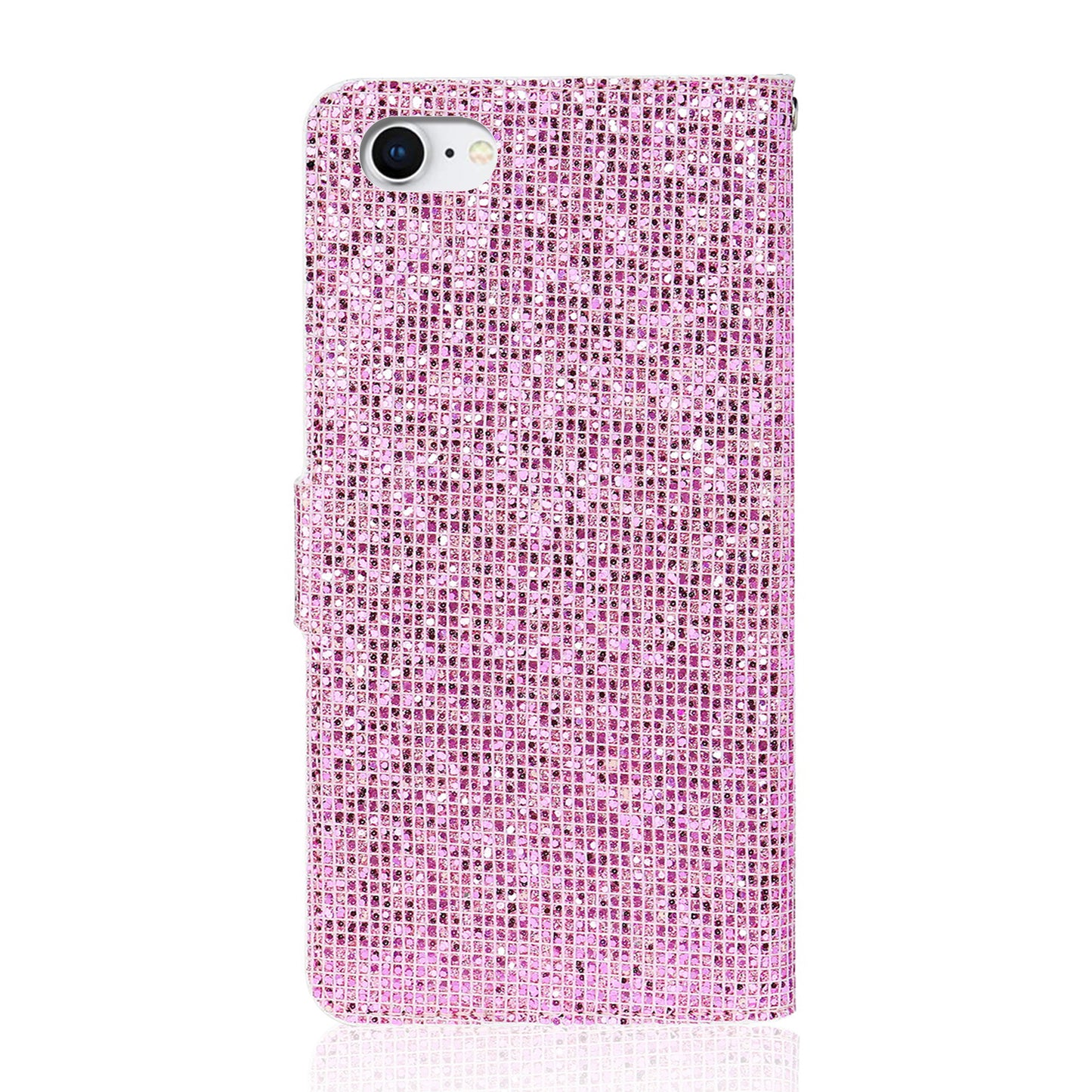 Glittery Powder Splicing Wallet Stand Leather Case for iPhone SE (2020)/SE (2022)/8/7 4.7 inch