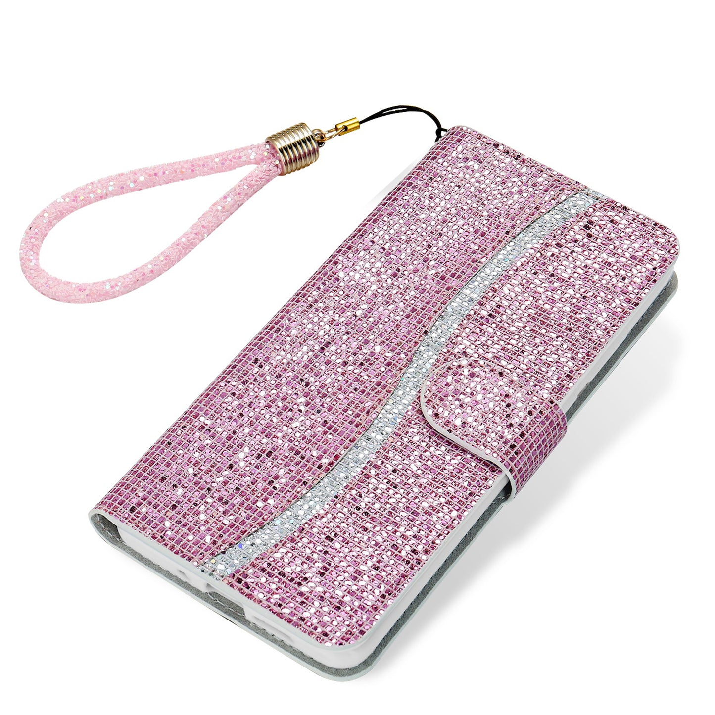 Glittery Powder Splicing Wallet Stand Leather Case for iPhone SE (2020)/SE (2022)/8/7 4.7 inch