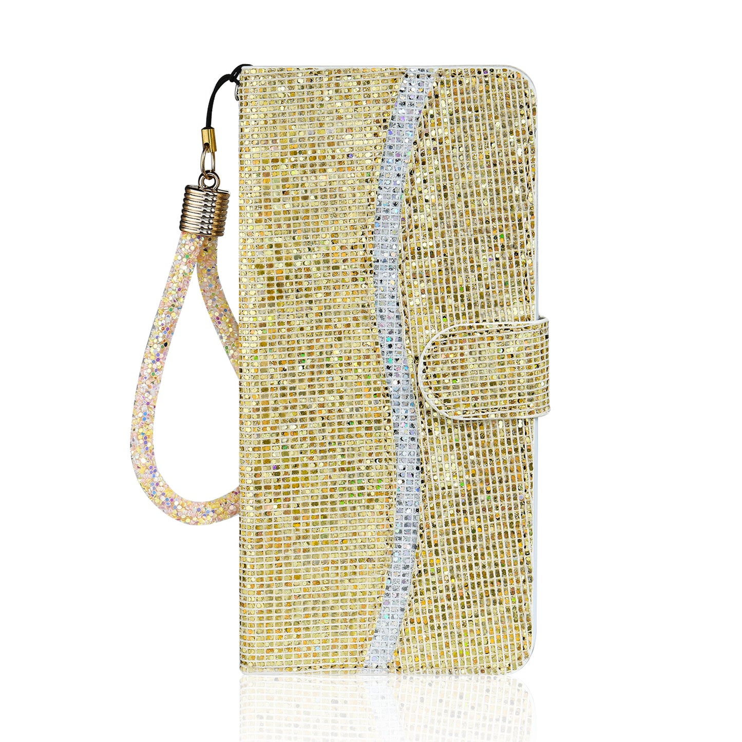 Glittery Powder Splicing Wallet Stand Leather Case for iPhone SE (2020)/SE (2022)/8/7 4.7 inch