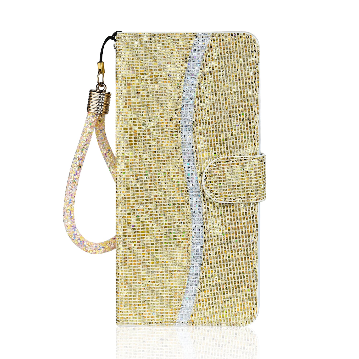 Glittery Powder Splicing Wallet Stand Leather Case for iPhone SE (2020)/SE (2022)/8/7 4.7 inch
