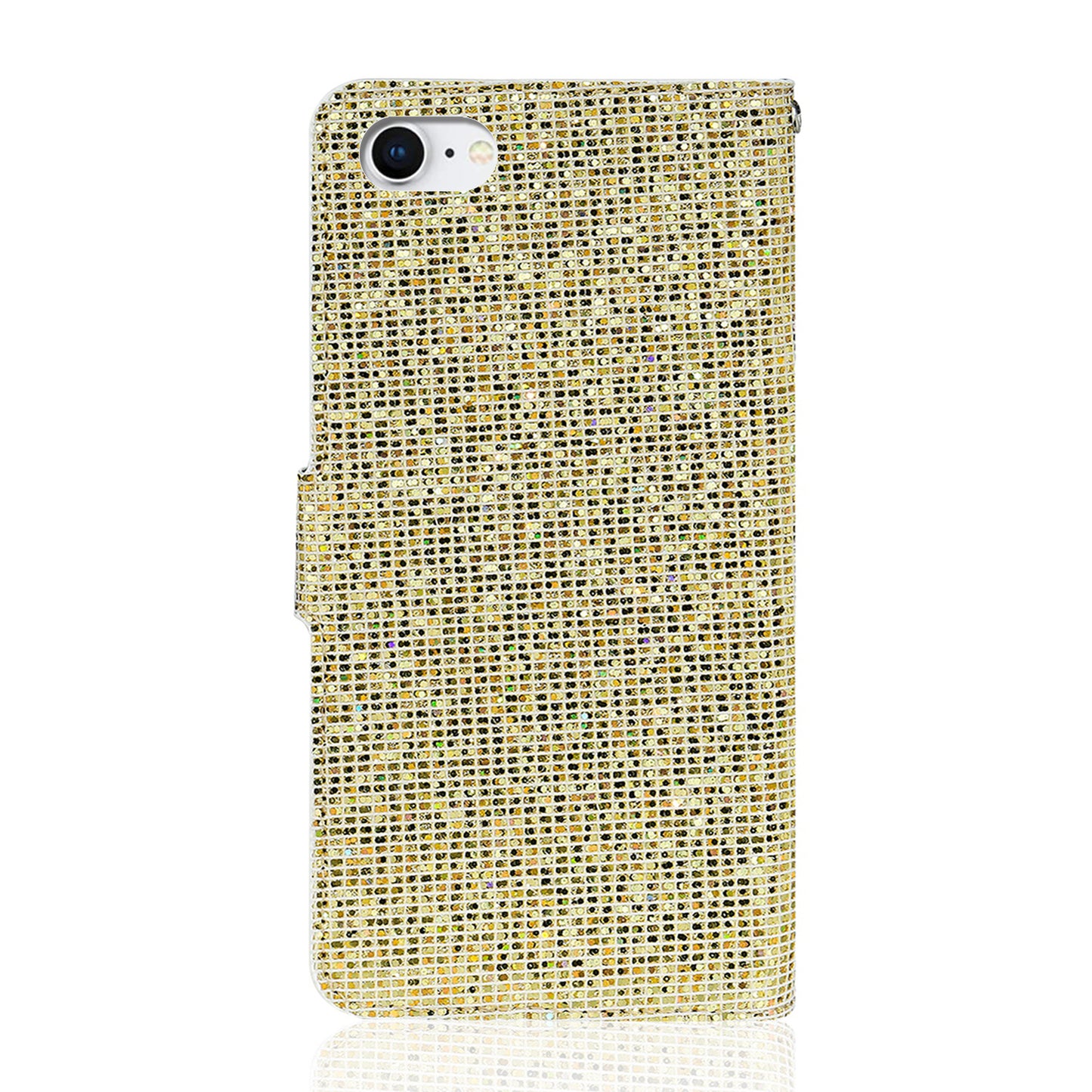 Glittery Powder Splicing Wallet Stand Leather Case for iPhone SE (2020)/SE (2022)/8/7 4.7 inch
