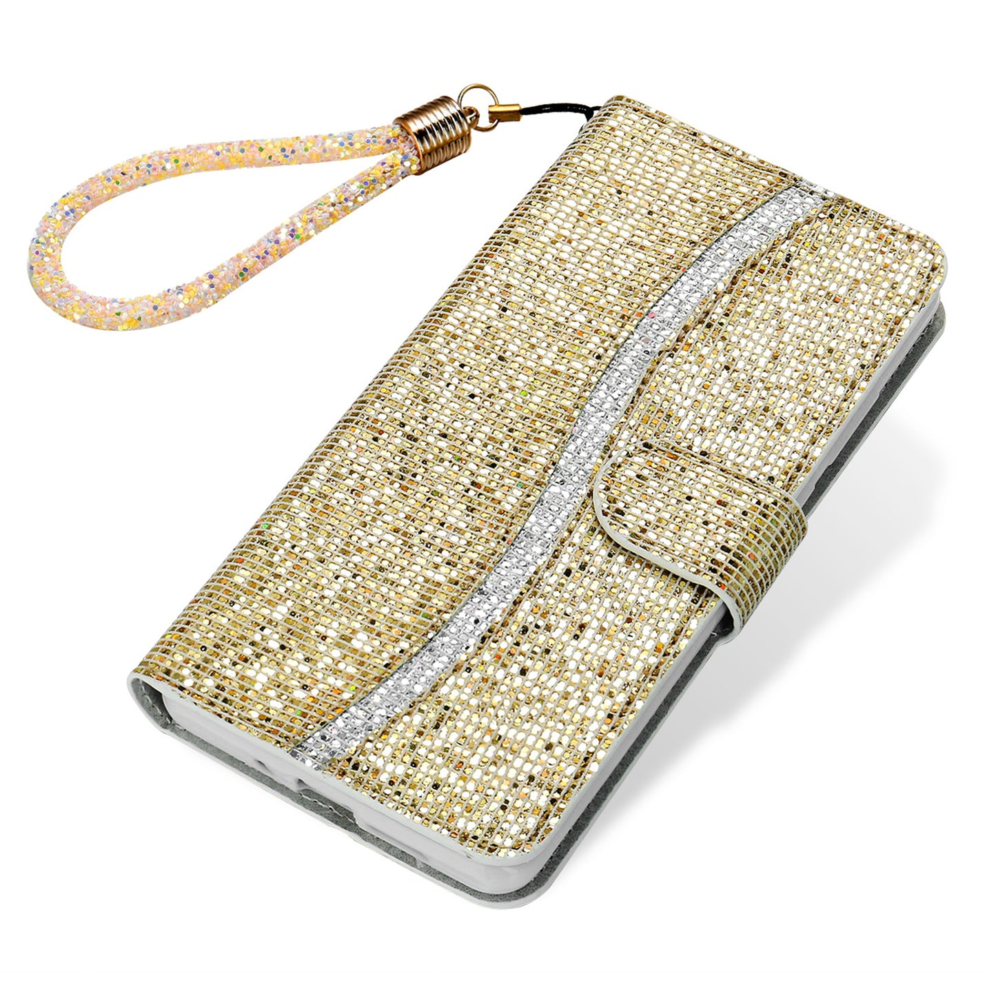 Glittery Powder Splicing Wallet Stand Leather Case for iPhone SE (2020)/SE (2022)/8/7 4.7 inch