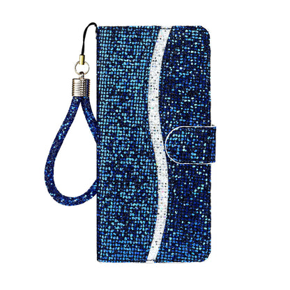 Glittery Powder Splicing Wallet Stand Leather Case for iPhone SE (2020)/SE (2022)/8/7 4.7 inch