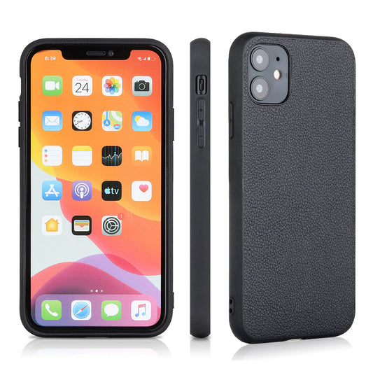 Genuine Leather Coated PC + TPU Hybrid Cover for iPhone 12 Pro/12